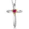 Gem Stone King Cross Necklace For Women | 925 Silver
