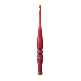 Ommi Ergonomic Handle Crochet Hooks | Handcrafted 7’’ Red Swirl Crochet Hook | Knitting Needle, Craft Yarn Weave | Best Gift! (Red Swirl, 5.5 mm)