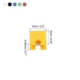 sourcing map 2.54mm Closed Short Circuit Cap Jumper Cap Pin Connector Blocks Connector, 6 Colors Pack of 40
