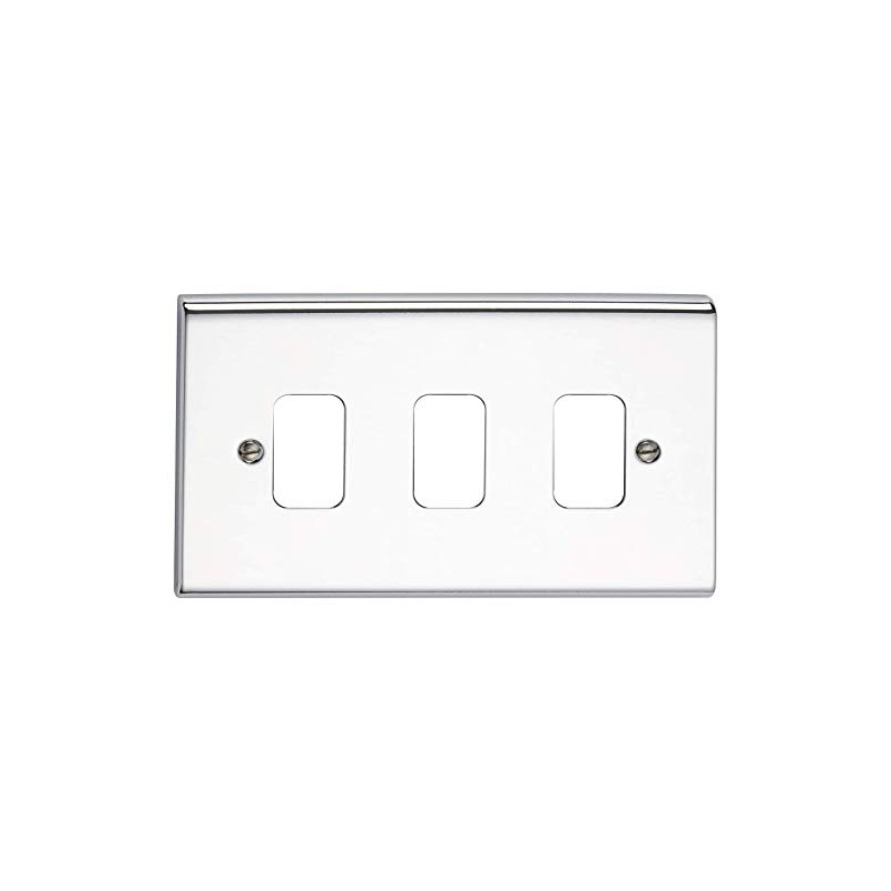 Deta G3423CH 'Slimline Decor' Grid Switch Cover Plate - Polished