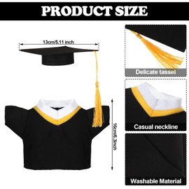 4 Sets Graduation Bear Clothes Cap and Gown Outfit Fits Stuffed Animal Make Your Own Graduation Plush Build Bear Cloth with Graduation Cap and Diploma Fit 8-13 Inch Bear (Classic)