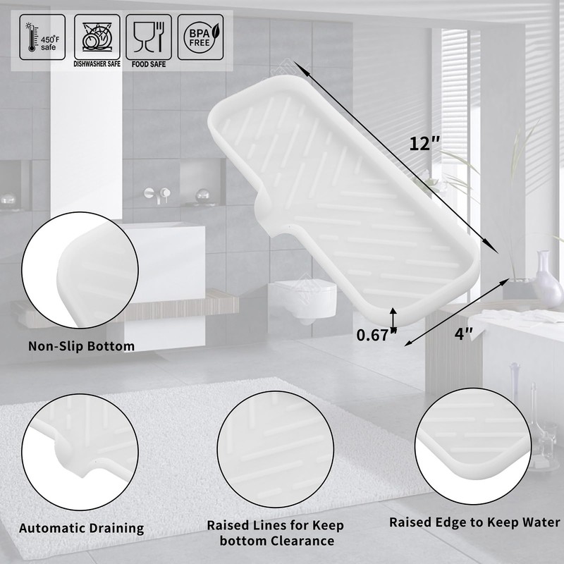 MicoYang Silicone Bathroom Soap Dishes with Drain Spout-Bathroom and Kitchen