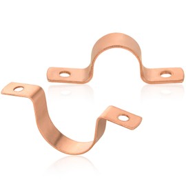 HeSun 100-Pack Copper Fittings, 1/2-Inch Copper Tube Strape, Two-Hole Clamp Mount for Pipe Support