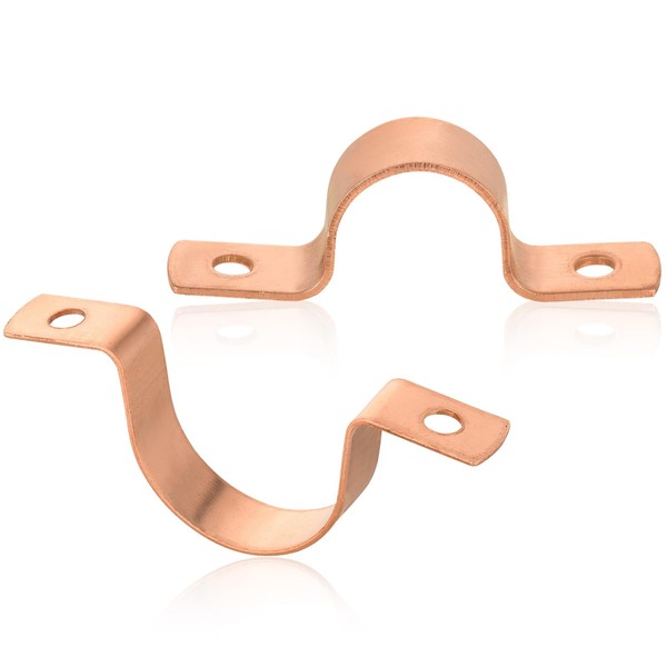 HeSun 100-Pack Copper Fittings, 1/2-Inch Copper Tube Strape, Two-Hole Clamp