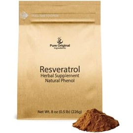 PURE ORIGINAL INGREDIENTS- Resveratrol en Polvo, 8 oz, Fitoalexina, Extracto de Raíz de Polígono