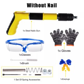 JY Portable Cordless Concrete Nail Gun Nailer Wall Fastening Tool Yellow w/o Nails