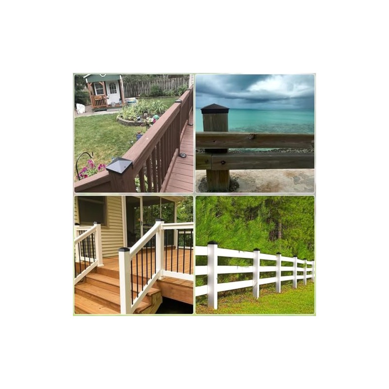4x4 (3.5inx3.5in) Fence Post Caps, 6 Pack Deck Post Caps