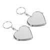 PACKOVE 2Pcs Heart Shaped Compact Keychain Mirror for Women Portable