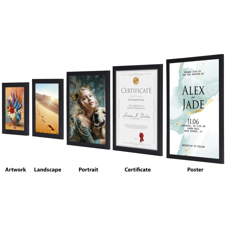 HORLIMER 8x10 Picture Frame Set of 15, Black Picture Frames
