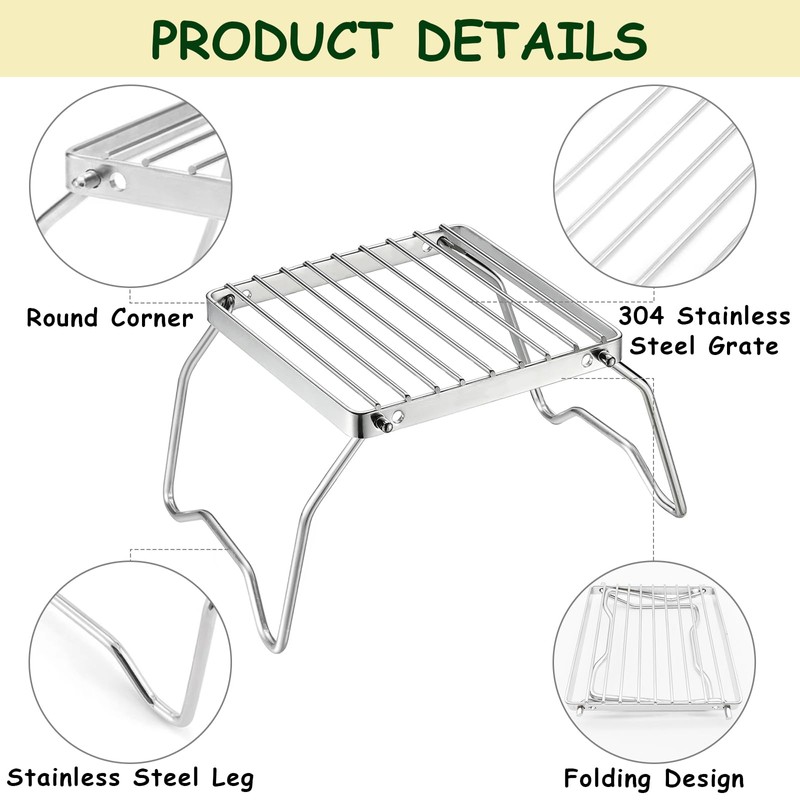 Tarocat Portable Campfire Grill, 16 x 16 cm Foldable Grill