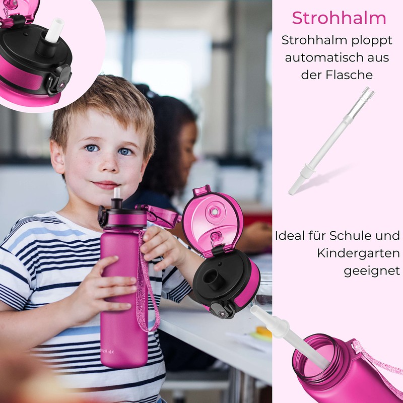 My Vesperbox Minny children's leak-proof drinking bottle with straw or