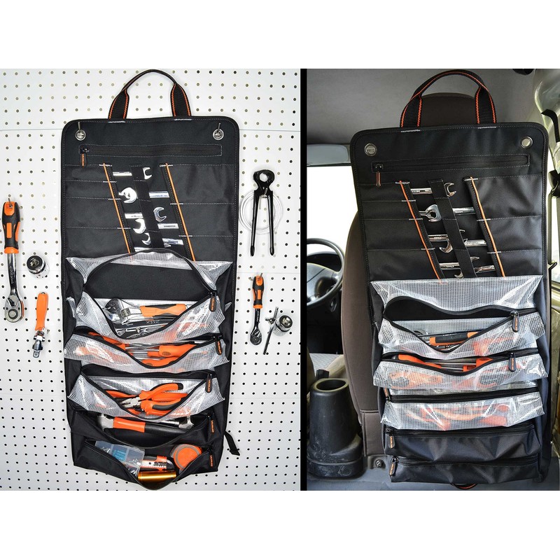 WELKINLAND Men's Tool Roll Organizer, Roll-Up Bag for Mechanics, Electricians