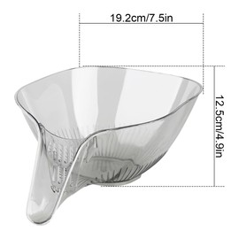 Thyonta Multi-Functional Draining Basket Filter Large Capacity Vegetable Washing Funnel Basket for Home Kitchen Rinsing Fruit Food(Transparent Grey)