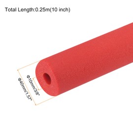 MECCANIXITY Pipe Insulation Tube Foam Grip Tubing 10mm(3/8") ID 40mm OD 10" Red for Pipe Lagging, Utensils, Fitness, Tools Handle Support
