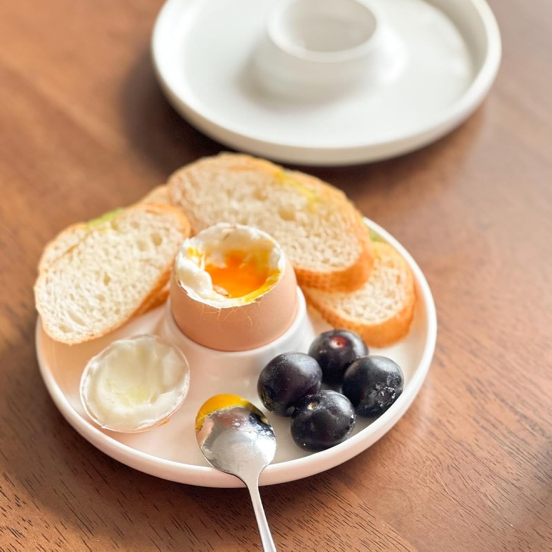 Zhenghebuy Set of 6 Egg Cups Funny Egg Cups Stackable