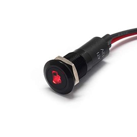 Alpinetech PLB12MS 12mm 1/2" 12V LED Metal Signal Indicator Pilot Dash Light (Low Fuel)