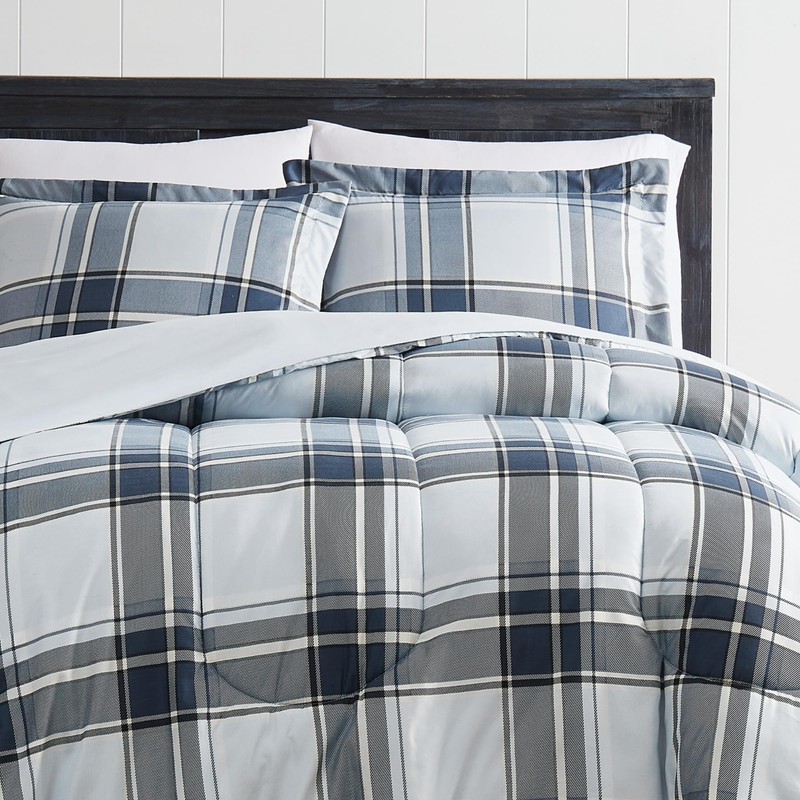 London Fog Nottingham Plaid Comforter Set Multiple Polyester 3-Piece Full/Queen