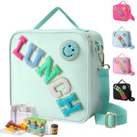 Bolsa De Almuerzo Sonriente,Loncheras Escolares Portátil，adecuado Para Excursiones Escolares, Picnics Y Acampadas. (Verde)