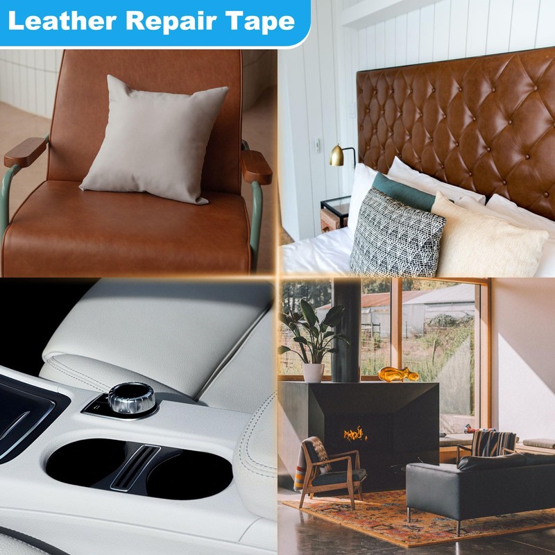 PATIKIL Leather Repair Tape 2.2"X30', Self Adhesive Realistic Leather Textured
