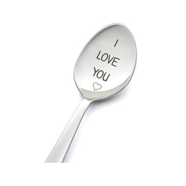 Anniversary Birthday Gifts for Husband Wife I Love You Spoon for Boyfriend Girlfriend Christmas Valentines Day Gift for Couple Spoon Gifts for Him Her 8 Inch Tea Spoons