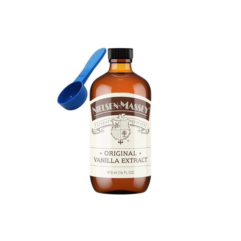 Nielsen Massey Original Vanilla Extract 473ml with Measuring Spoon Bundle