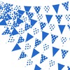 32Ft Blue White Polka Dot Fabric Bunting Banner Party Decorations