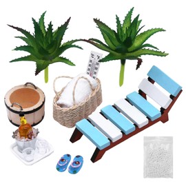 ZHIYUQL® Miniature Decorative Sauna Accessory Set, Wellness Decoration Gift, Mini Beach Accessories, Miniature Garden Decoration for DIY Decoration, Pack of 14