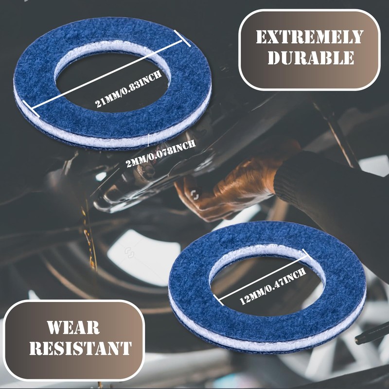 MEAJOO 10 PCS Engine Oil Drain Plug Gaskets Replacement for
