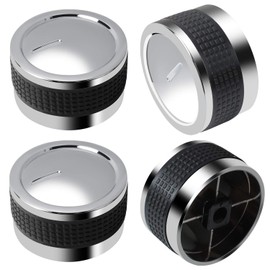Gas Grill Knobs, Grill Control Knob Replacement Chrome Plated Plastic with Nonslip Grip Fit for BBQ D-Shape Valve Stem Design Gas Burner