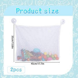2 Pcs Bath Toy Storage, Bath Toy Tidy, Bathroom Toy Storage, Bath Toy Net, Bath Toy Organiser, Keep Bathroom Neat and Tidy, Ensure Quick Drying to Prevent Mold and Mildew