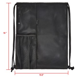USPECLARE Heavy Duty Mesh Drawstring bag for Soccer Ball，Beach Toys -Drawstring Backpack Sports Gym Bag