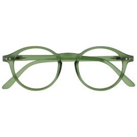 OPULIZE REY Reading Glasses for Women Men, Retro Round Frame with Spring Hinges, Matte Green +1.50 (Pack of 1)