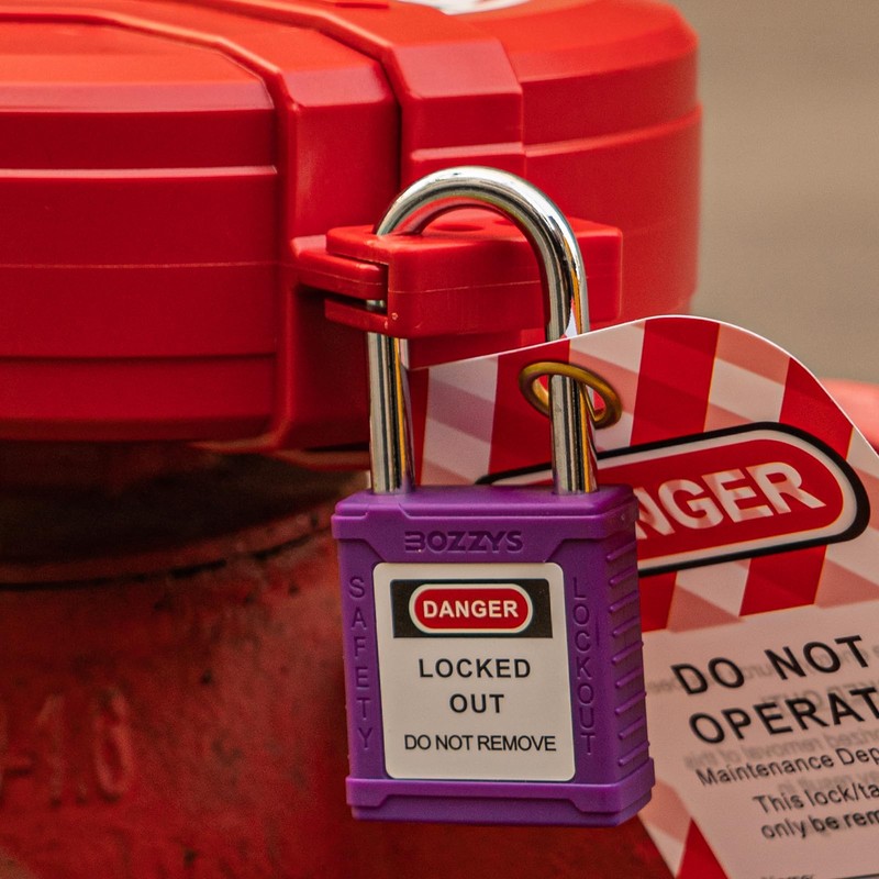 BOZZYS Lockout Tagout Locks 6-Pack｜OSHA Purple Loto Locks Keyed Different｜2