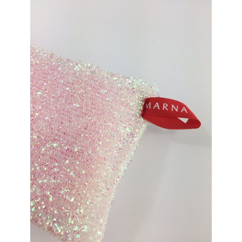 Marna W032P Glitter Sponge for Bathtubs (Pink), Bath Sponge (For