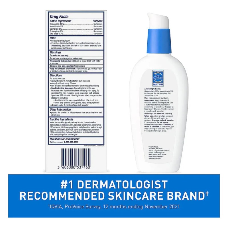 Loción Hidratante Facial Cerave Am Con Spf 30,89 Ml