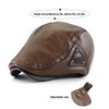Wovanoo PU Leather Beret Hat Casquette Flat Visor Newsboy Cap