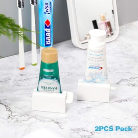 BEZOX 2個セット チューブ絞り器 歯磨き粉スクイーザー 歯磨き粉スクイーザーローリング ABSプラスチック製 歯磨き粉シートホルダースタンド