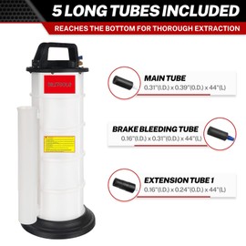 BILITOOLS 9L Vacuum Oil Pump Extractor Air Operated Automotive Oil Change Tool Large Capacity 2.4 Gallon Pneumatic Engine Dipstick Fluid Extractor for Boat Marine Jetski ect.