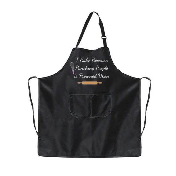 PXTIDY Baker Gift Baking Apron I Bake Because Punching People