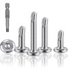 HXJDAM Pack of 60 Self-Tapping Screws, 410 Stainless Steel Flat