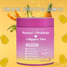 KUNLEN Feminine Probiotics Gummies for Women, Probiotics Gummies | Pineapple Flavor | Supports pH Balance | Immune Support | Gut Health & Immune System |Vegan Gluten-Free