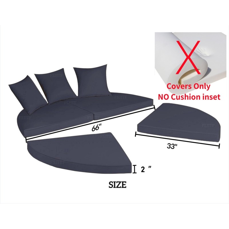 FSJITF Outdoor Round 66" Daybed Replacement 4 in 1 Cushion