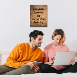 Today is the Tomorrow Motivational Quote Wall Pictures for Living Room Decor, Inspirational Quotes Wall Art, Wall Art Scripture, Decorations for Home, Wall Art for Living Room, Unframed - 8x10