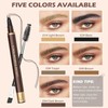 2PCS Microblading Eyebrow Pencil with Eyebrow Brush, Light Brown Eye-brow