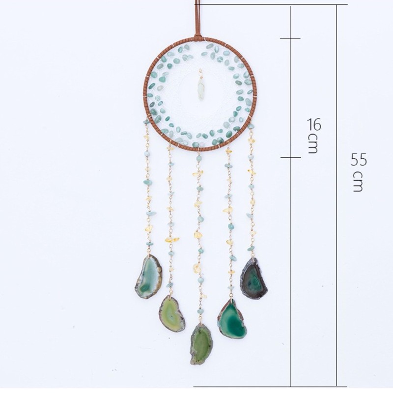 Crystals Dream Catchers,Natural Gem Agate Wall Hangings for Windows Garden