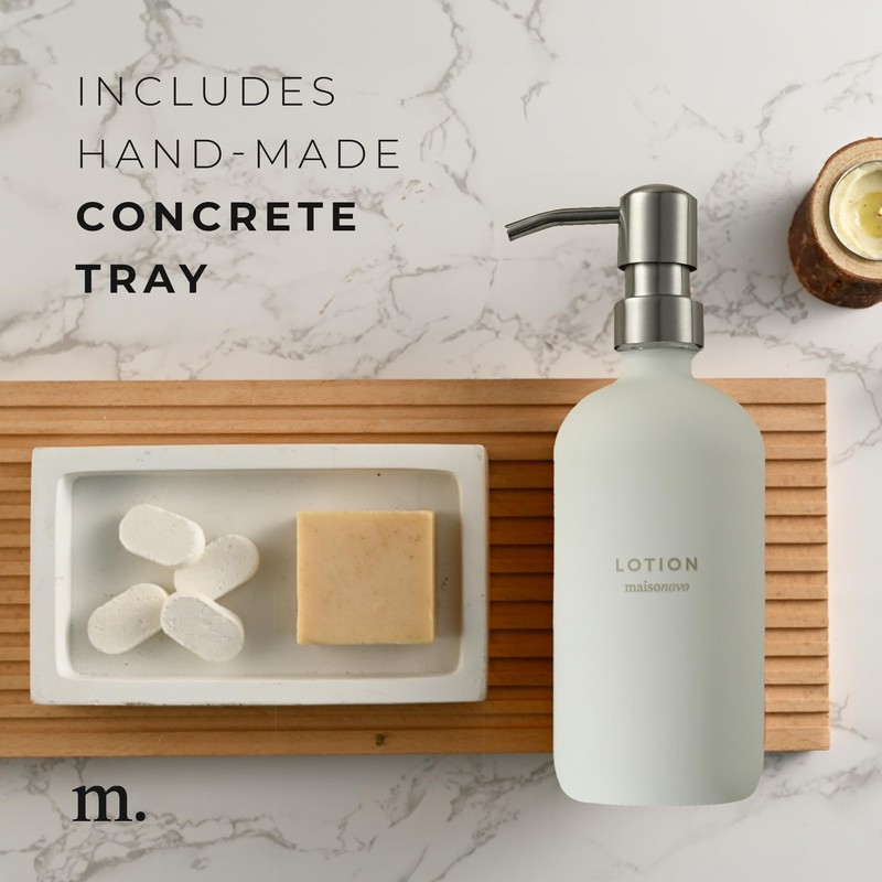 MaisoNovo Soap Dispenser 3-Piece Set | 16.9oz White Bottles with