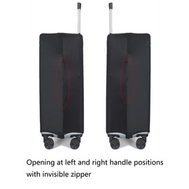 Solid color suitcase protector, simple and generous stretch fabric suitcase dust cover for 18-32 inch suitcase (Black, L)