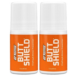 2Toms ButtShield, All-Day Anti Chafe and Blister Prevention, Waterproof and Sweatproof Protection from Chafing and Skin Irritation, 2 Bottles