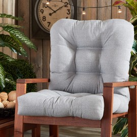 Greendale Home Fashions Outdoor Seat/Back Chair Cushion, 1 Count (Pack of 1), Cement