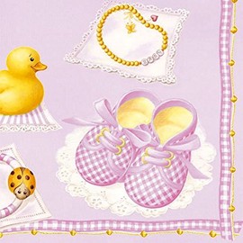 Ambiente Serviettes 33 x 33 cm Lunch/Party/Christening Baby Girl – Ideal as a Gift